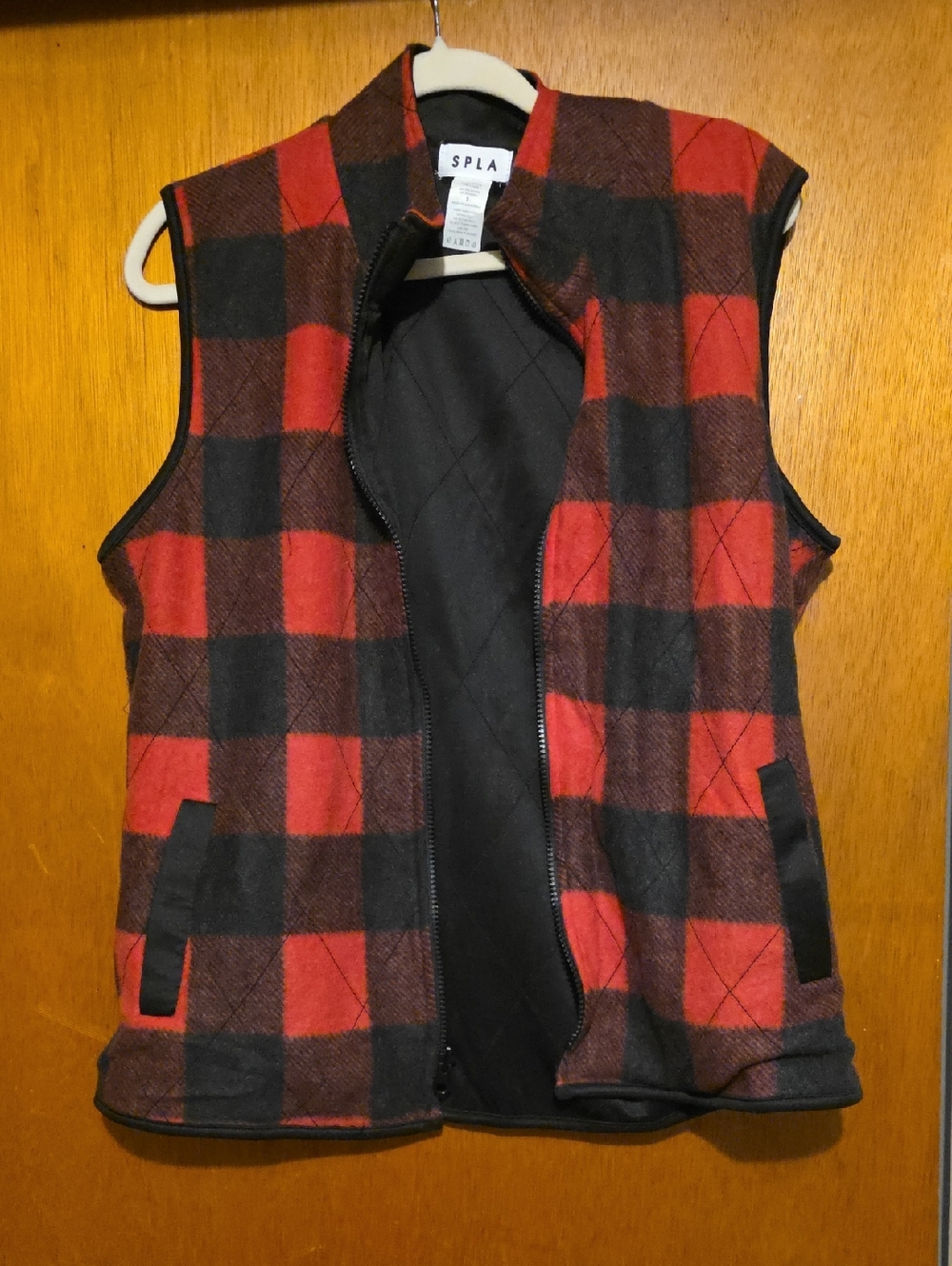 SPLA Red & Black Buffalo Plaid Quilted Vest